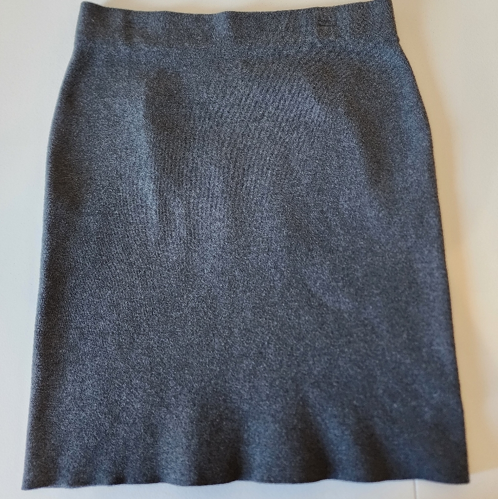 Chaps Ralph Lauren Womens Size L Gray Stetch Knit Pencil Skirt